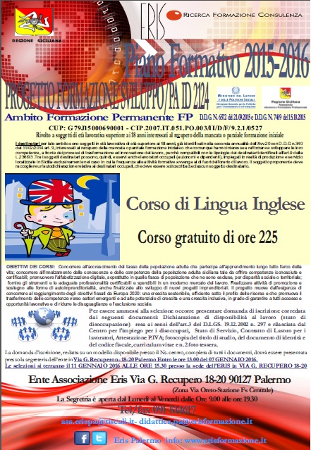 locandina inglese formazione permanente palermo 2015