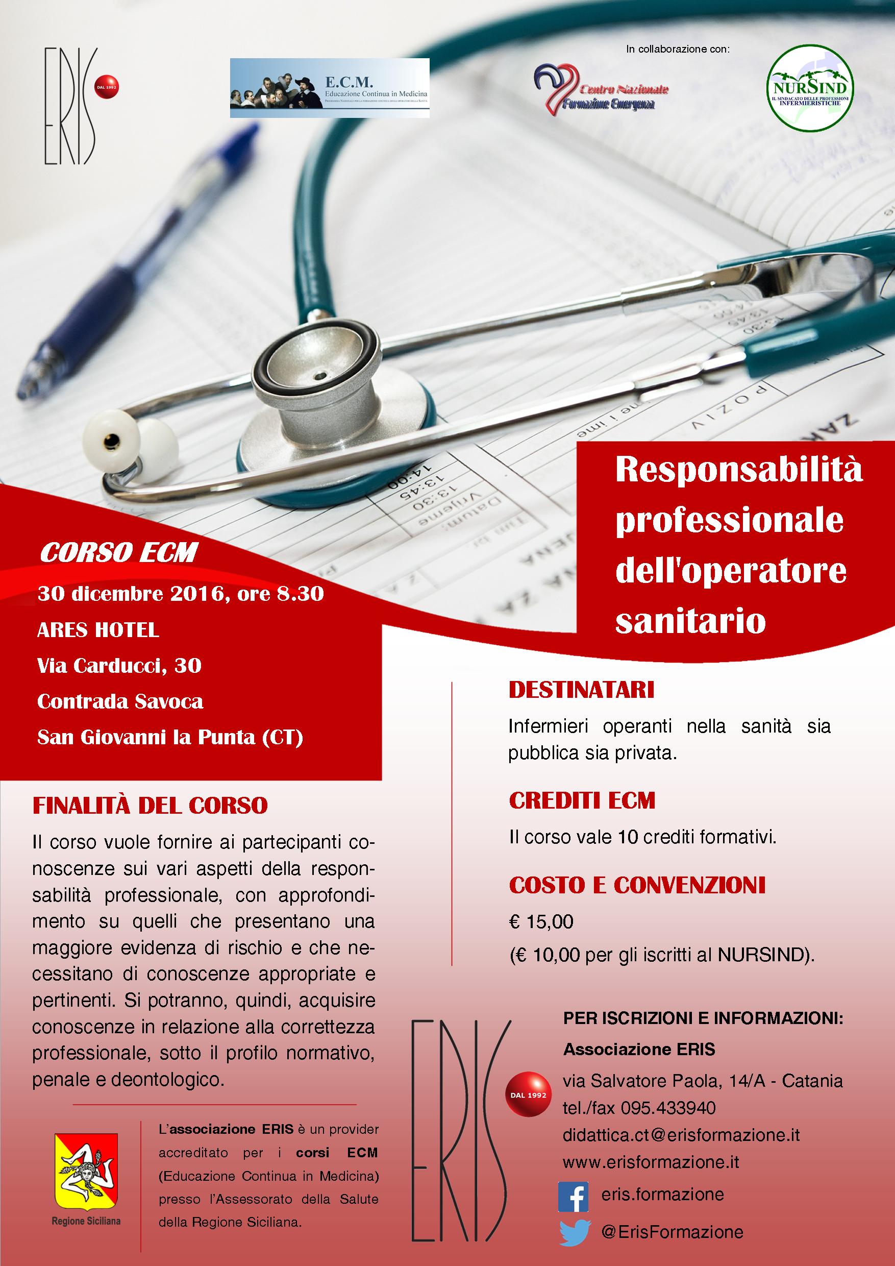 locandina ECM responsabilita professionale
