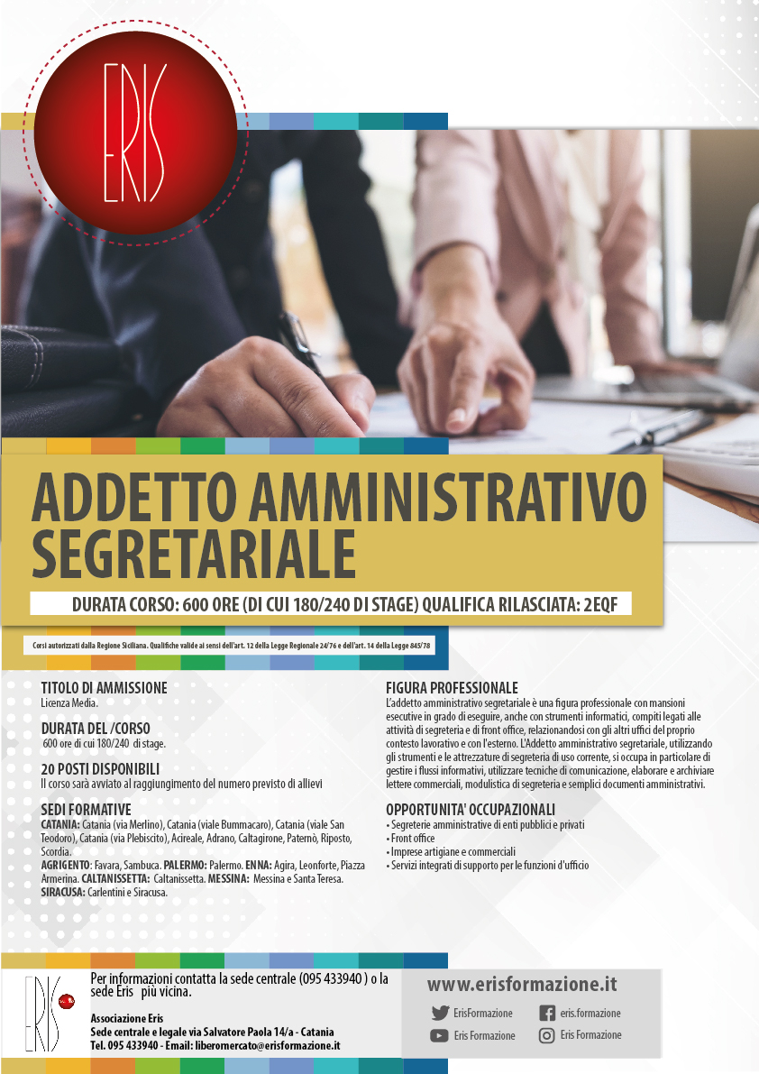ADDETTO AMMINISTRATIVO SEGRETARIALE Tavola disegno 1