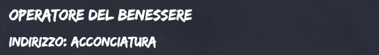 Operatore del benessere (Acconciatore) | 3° anno