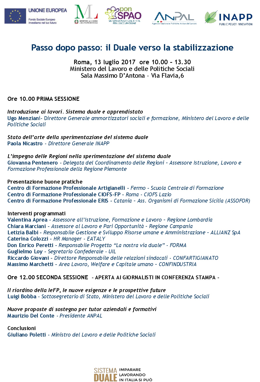 convegno duale roma 13 luglio 2017