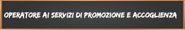 Operatore ai servizi di promozione e accoglienza | 1° anno 2019-20